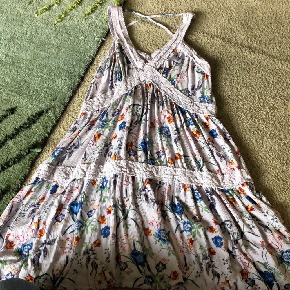 Purple floral summer dress